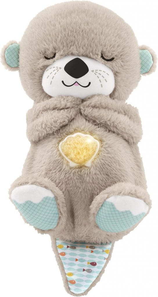 Fisher-Price Schlummer Otter Kuscheltier mit Atembewegung und Musik, Baby Erstausstattung, Neugeborene, Baby Spielzeug ab Geburt, Babyparty und Neugeborenen Geschenk, FXC