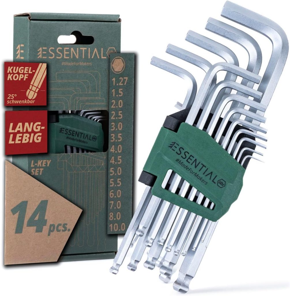 Wiha Essential Stiftschlüssel Set 14 tlg. mit Kugelkopf I Innensechskant Satz 1,27-10mm I Innensechskantschlüssel…