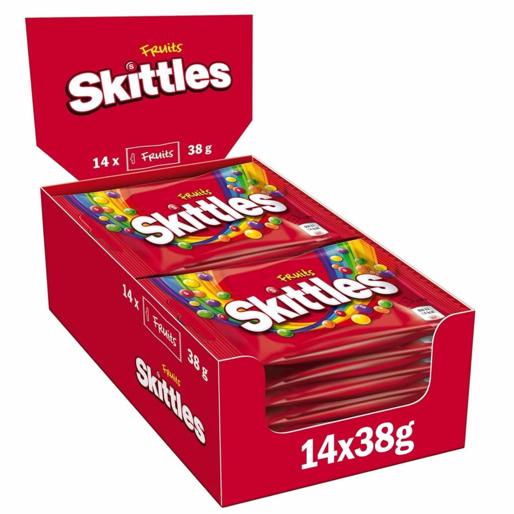 👑 Skittles Crazy Fruits, Fruchtbonbons Gro&szlig;packung 14 x 38, T&uuml;ten mit S&uuml;&szlig;igkeiten, Kaubonbons mit Fruchtgeschmack als Candy, Vegane Snacks (532g)