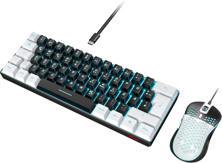 RedThunder 60% RGB Verkabelte Gaming Tastatur und Maus Set, Mini Gaming Tastatur, 62 Tastatur, DE Layout, Ultraleichte 7200 DPI Maus mit Wabenkonstruktion für PC MAC PS5 Xbox Gamer (Schwarz-Weiß)33,99€ statt 52,99€➡️ https://www.amazon.de/dp/B0D4QCCR41/?tag=preisfehlerheute-21