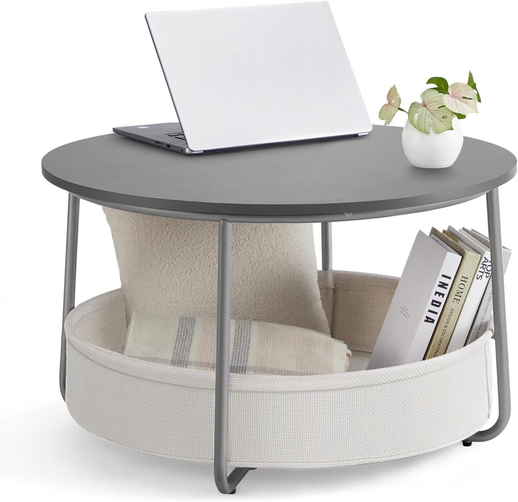 VASAGLE Couchtisch rund, Tisch mit Stauraum, Beistelltisch, Wohnzimmertisch mit Korb aus Stoff, modern, Metallrahmen, zementgrau-cremeweiß LCT244G0152,99€ statt 79,99€➡️ https://www.amazon.de/dp/B0DSJ28FZB/?tag=preisfehlerheute-21