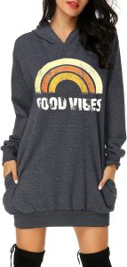 Cassiecy Damen Hoodie Kleid Pullover Langarm Sweatshirts Kapuzenpullover Tops Herbst Mini Kleid (Rainbow,M)10.34€ 🏷️ Coupon anwenden➡️ https://www.amazon.de/dp/B08L3DQ5TN/?tag=preisfehlerheute-21