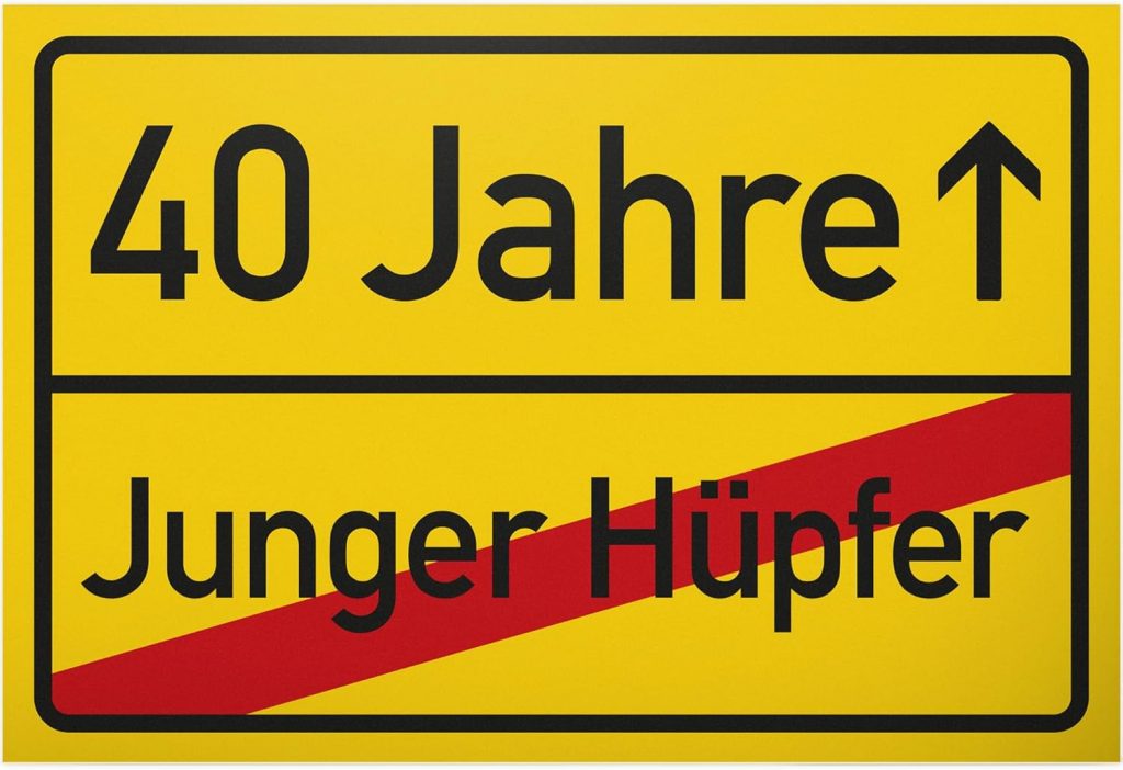 DankeDir! 40 Jahre (Junger Hüpfer) Schild – Geschenk 40. Geburtstag Geschenkidee Geburtstagsgeschenk Vierzigsten Geburtstagsdeko Partydeko Party Zubehör Geburtstagskarte