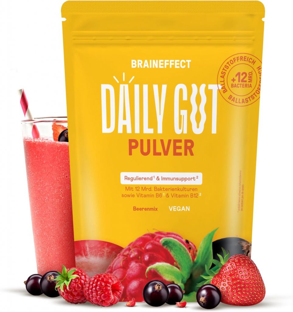 👑 BRAINEFFECT DAILY GUT – Leckeres Probiotika Getränkepulver mit Ballaststoffen und Vitamine B6 + B12, Milchsäurebakterien zur Unterstützung des Darms, Berrenmixgeschmack – 240 Gramm37,06€ statt 49,90€ – 26,0 🔥🚚 Verkauft von Whitewall GmbH und Versand durch Amazon164 Bewertungen: 4.1 / 5.0 ⭐️⭐️⭐️⭐️🛒 zu Amazon https://www.amazon.de/dp/B0D3LH1CRP/?th=1&tag=preisfehlerheute-21#038;psc=1&tag=preisfehlerheute-21