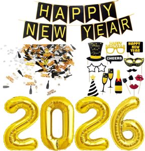 Silvester Deko 2026 Dekoration Set, Neujahr Silvesterdeko, Happy New Year Girlande + Folienballons + Fotorequisiten Masken Konfetti. Neujahrsdeko/Silvesterpartydeko Accessoire für Silvesterparty6,99€ ➡️ https://www.amazon.de/dp/B08KRNRJGM/?tag=preisfehlerheute-21