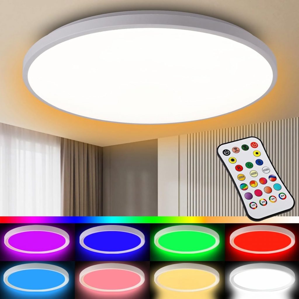 NEEMOSI LED Deckenleuchte Dimmbar 24W with RGB Farbwechsel, Ø30cm Deckenlampe mit Fernbedienung für Schlafzimmer Badezimmer Wohnzimmer Kinderzimmer, 3000-6000K Decke Lampe Warmweiß Kaltweiß (Rund)11.99€ ➡️ https://www.amazon.de/dp/B0DL5FMW24/?tag=preisfehlerheute-21