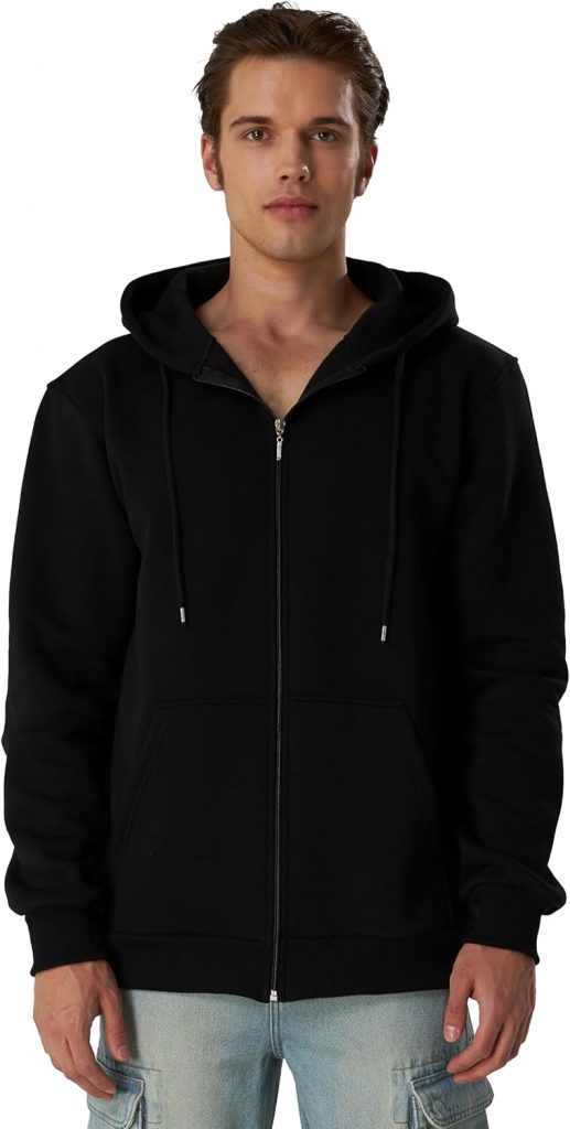Smith & Solo Hoodie Herren Reißverschluss – Sweatjacke Kapuzenjacke Zipper Kapuzenpullover Hoodies Männer Kapuzenpulli Regular Fit (Schwarz XL)