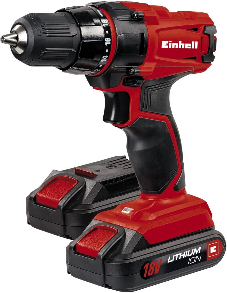 Einhell Akku Bohrschrauber TC-CD 18-2 Li (Li-Ion, 2 x 18V Akkus, 1.5 Ah, 38 Nm, Quick Stop, Transportkoffer)