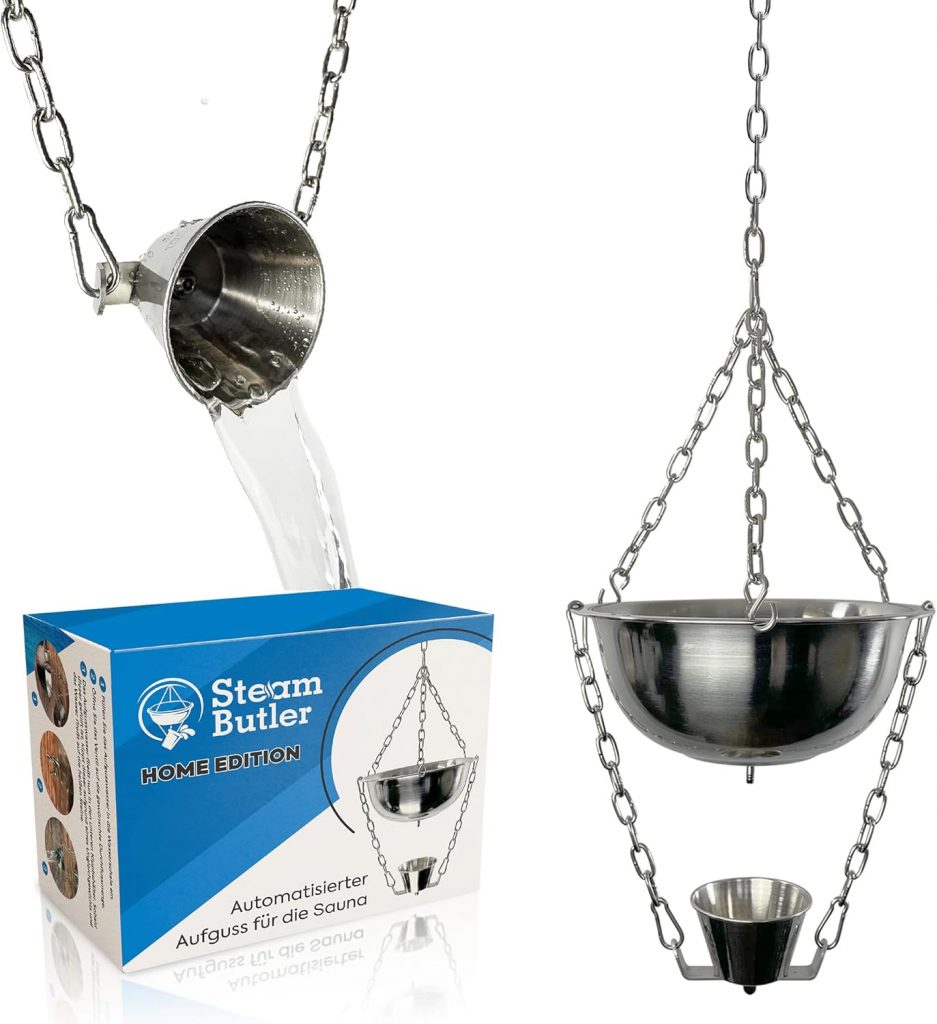 Original Steam Butler Home – Automatischer Aufguss für die Sauna/Heimsauna/Gartensauna – Material: Edelstahl – Stufenlos Intensität einstellbar -129,90€