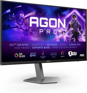 AOC Agon PRO AG276QZD2-27 Zoll QHD OLED Monitor, 240 Hz, 0,03 ms GtG, FreeSync Premium Pro, G-Sync comp., HDR400 (2560x1440, 2X HDMI 2.1, DisplayPort, USB Hub) schwarz454,88&euro; statt 589,00&euro;➡️ https://www.amazon.de/dp/B0D966ZJGR/?tag=preisfehlerheute-21