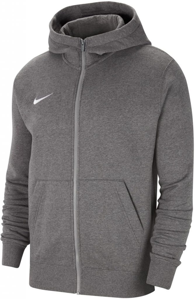 Nike Jungen Park 20 Kapuzenjacke, Kohle Heathr / Weiss, S EU