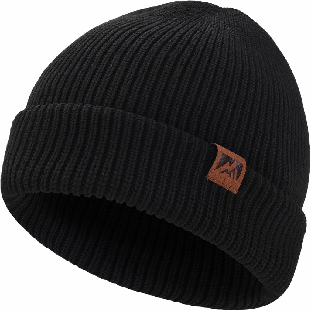 BARFULKER Beanie M&uuml;tze Herren Damen Winter, Warme Winterm&uuml;tze Strickm&uuml;tze Dehnbare Weiche Skim&uuml;tze Winddichte Doppellagige Laufm&uuml;tzen Geschenke f&uuml;r M&auml;nner Frauen,Schwarz