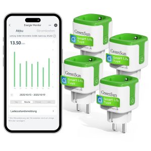 WLAN Steckdose mit Strommessung - GreenSun Stromzähler für Steckdose mit Smart Life APP Stromverbrauch Energiekostenmesser Zeitschaltuhr Sprachsteuerung mit Alexa Stromzähler 4PC35,22€ statt 46,99€➡️ https://www.amazon.de/dp/B0BXKGDLBQ/?tag=preisfehlerheute-21