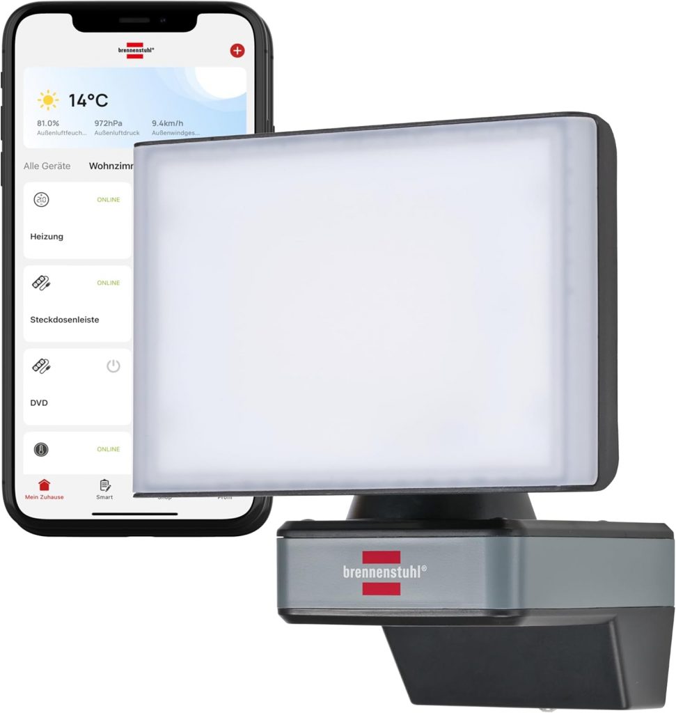 🤴 Brennenstuhl Connect WiFi LED Strahler WF 2050 (20W, 2400lm, IP54, diverse Lichtfunktionen über App einstellbar, Außenstrahler zur Wandmontage)44,63€ statt 66,98€ – 34,0 🔥🚚 Verkauft durch Amazon und Versand durch Amazon59 Bewertungen: 4.3 / 5.0 ⭐️⭐️⭐️⭐️🛒 zu Amazon https://www.amazon.de/dp/B092MQDCJD/?tag=preisfehlerheute-21