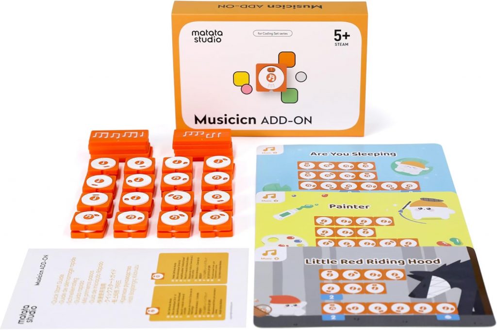 👑 Musiker-Erweiterung Kodierung Set für Programmierbare Roboter für Kinder ab 4 Jahren Codieren von Lernspielen STEM Lernspielzeug und Geschenke für Schulanfang für Kinder im Alter von 3-