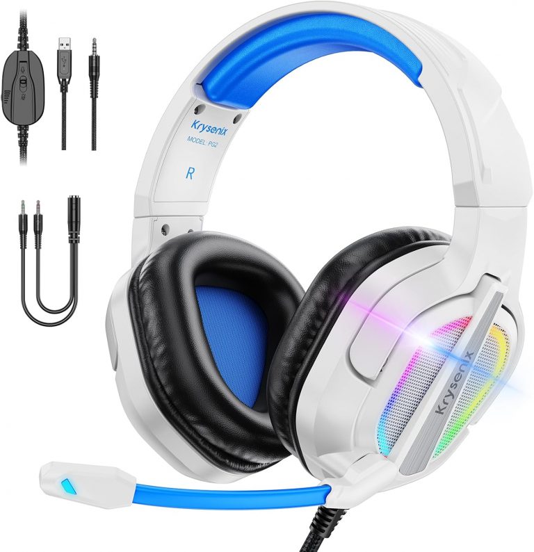 Krysenix PG2 RGB Gaming Headset für PS4, PS5, PC, Xbox, Switch, Gaming Headset mit Mikrofon,Noise Cancelling Kopfhörer mit Mikrofon, 3.5mm Klinke,Azurblau/Weiß18,99€ statt 69,99€➡️ https://www.amazon.de/dp/B0FQNSLCCW/?tag=preisfehlerheute-21