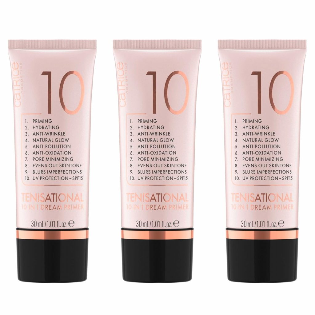 Catrice Ten!sational 10 in 1 Dream Primer, Nude, Anti-Aging, feuchtigkeitsspendend, natürlich, vegan, UVA- und UVB-Filter + SPF 15, ohne Parabene, Nanopartikel frei, 3er Pack (3x30ml)8.80€