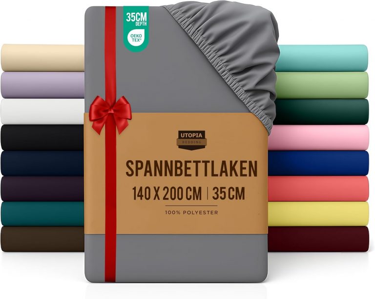 🤴 Utopia Bedding - Spannbettlaken 140x200cm - Grau - Oeko-Tex Zertifiziertes Gebürstete Polyester-Mikrofaser Spannbetttuch - 35 cm Tiefe Tasche7,95€ statt 14,99€ - 47,00 % 🔥🚚 Verkauft von Utopia Deals Europe und Versand durch Amazon103,762 Bewertungen: 4.4 / 5.0 ⭐️⭐️⭐️⭐️🛒 zu Amazon https://www.amazon.de/dp/B07BXW8PPY/?amp%3Btag=preisfehlerheute-21&amp%3Bth=1&amp%3Bpsc=1&tag=preisfehlerheute-21