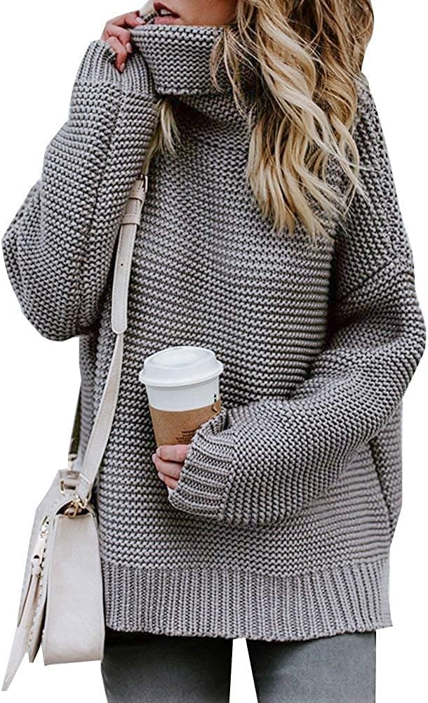 Imuedaen Pullover Damen Elegant Rollkragenpullover Langarm Strickpullover Lässiges Stricken Pulli Winter Sweatshirt Oberteile (A Grau, L)19.99€ ➡️ https://www.amazon.de/dp/B09C3DXDZJ/?tag=preisfehlerheute-21
