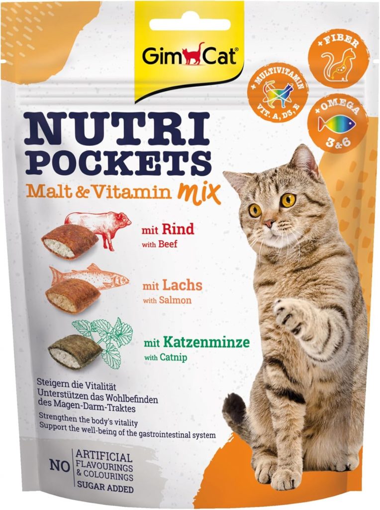 GimCat Nutri Pockets Malt & Vitamin Mix - Knuspriger Katzensnack mit cremiger Füllung und funktionalen Inhaltsstoffen - 1 Beutel (1 x 150 g)1,69€ statt 2,99€➡️ https://www.amazon.de/dp/B0932VW4C1/?tag=preisfehlerheute-21