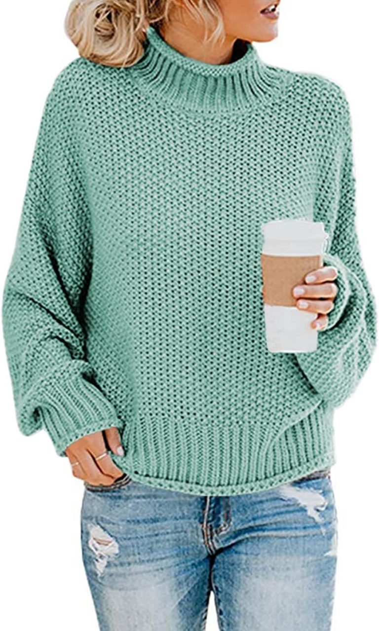 Imuedaen Pullover Damen Elegant Winter Rollkragenpullover Strickpullover Grobstrickpullover Casual Lose Langarm Pulli Oberteile (A Hellblau, S)19.99€ ➡️ https://www.amazon.de/dp/B09C85CDGN/?tag=preisfehlerheute-21