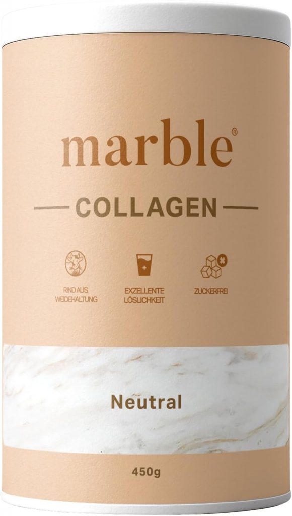 marble® Collagen Pulver 450 g – Collagenpeptide – 60 Tage risikofrei testen – Aminosäuren Komplex hochdosiert – Kollagenpulver in Pappdose ohne Plastiklöffel – geschmacksneutral