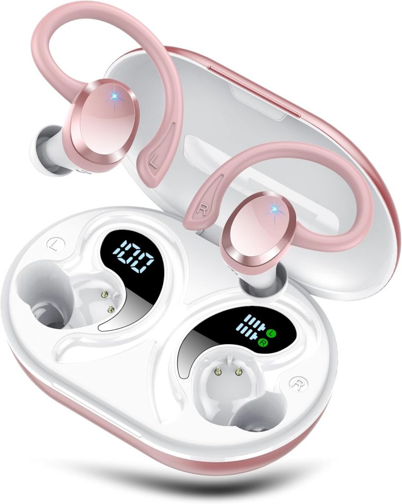 sprtoybat Bluetooth Kopfhörer, Kopfhörer Kabellos Bluetooth 5.4 mit 4 ENC Noise Cancelling Mic, 2025 In Ear Kopfhörer Bluetooth 68H Tiefer Bass,IP7 wasserdichte Kopfhörer Sport, LED-Anzeige