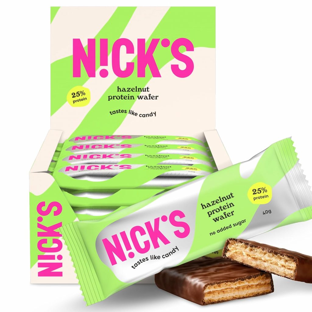NICKS Protein Wafer Riegel Haselnuss | 25% Eiweiß | 203 Kalorien | Low carb Proteinriegel Schokolade Snacks ohne Zuckerzusatz Glutenfrei (24 Eiweißriegel x 40g)27,92€ statt 34,90€➡️ https://www.amazon.de/dp/B0BPMX8QR2/?tag=preisfehlerheute-21