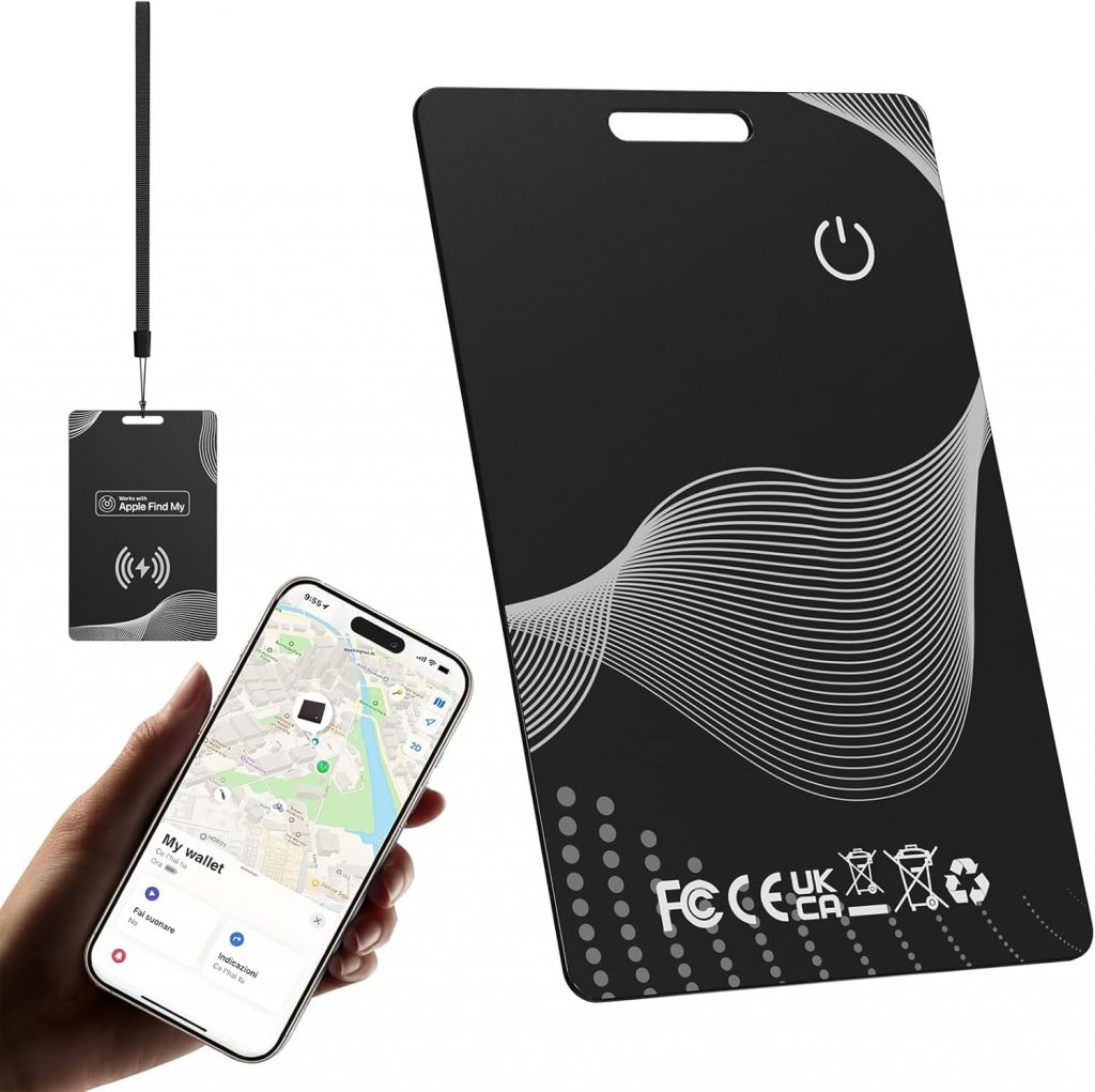 Air Tracker Tag Wallet Card – Bluetooth Smart Air Karte Tag, Kompatibel mit Apple Wo ist (nur iOS 14.5+), Schlüsselfinder für Koffer/Katzen/Tasche/Kinder/Hunde/Auto, Kabelloses Laden