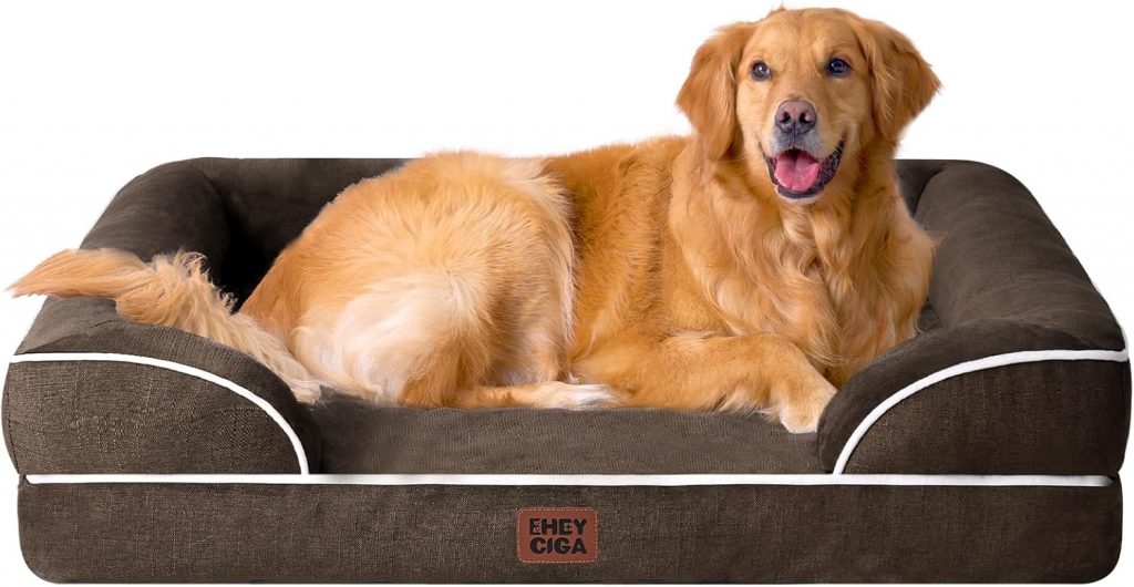 EHEYCIGA Orthopädisches Hundebett Grosse Hunde, 112x81cm, Memory Foam Hundekorb XL, Waschbar Hundesofa Wasserdicht rutschfest, Hundecouch mit Hohem Rand, Braun50,91€ statt 59,99€➡️ https://www.amazon.de/dp/B0CJ2YV4L7/?tag=preisfehlerheute-21