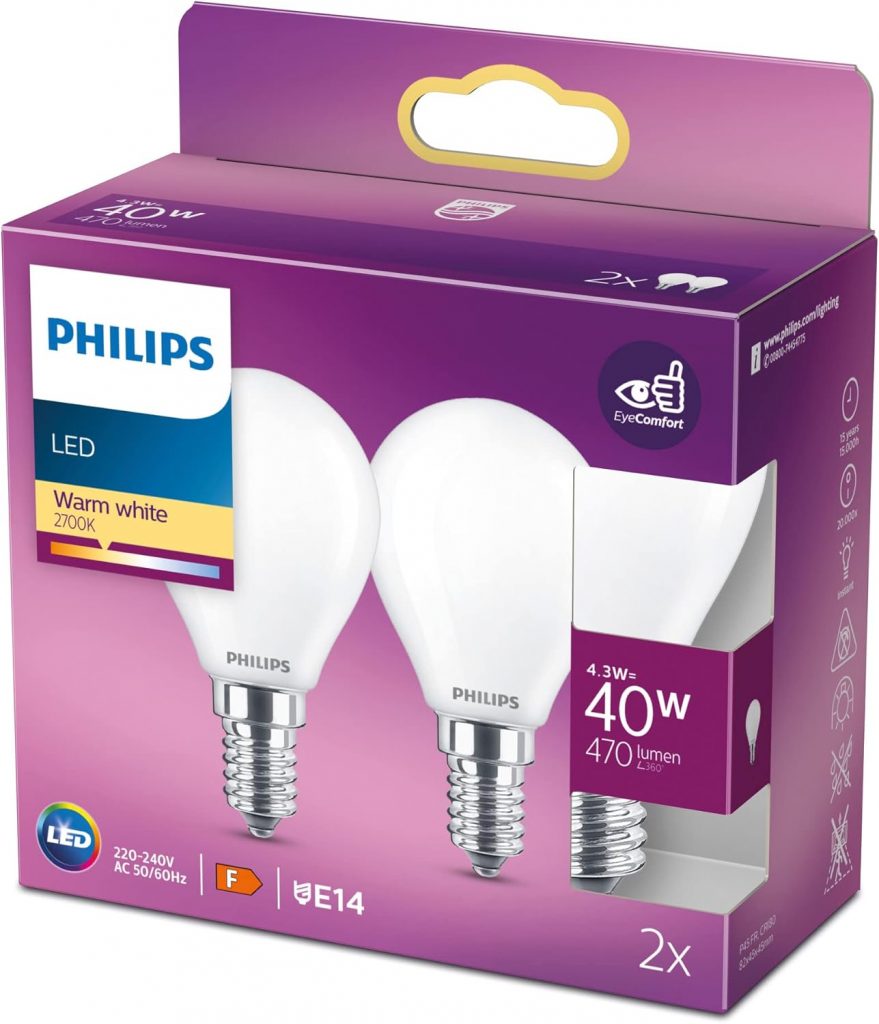 🤴 Philips LED Classic E14 Lampen 2er Pack (40 W), matte LED Lampen mit warmweißem Licht, energiesparende LED Beleuchtung mit langer Nutzlebensdauer, weiß, Weiss/Opulenter Garten5,41€ statt 7,99€ – 33,0 🔥🚚 Verkauft durch Amazon und Versand durch Amazon1,497 Bewertungen: 4.6 / 5.0 ⭐️⭐️⭐️⭐️⭐️🛒 zu Amazon https://www.amazon.de/dp/B08HT23FD8/?tag=preisfehlerheute-21