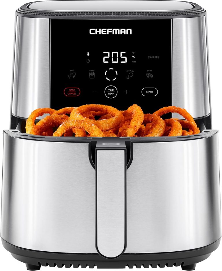 Chefman TurboFry Touch Heißluftfritteuse, XL 7.6-L Familiengröße, One-Touch Digitale Voreinstellungen, Pommes Frites, Hähnchen, Fleisch, Fisch, Spülmaschinenfest, Automatische Abschaltung, Edelstahl38.99€ 🏷️ Coupon anwenden➡️ https://www.amazon.de/dp/B08Q2R7T2W/?tag=preisfehlerheute-21