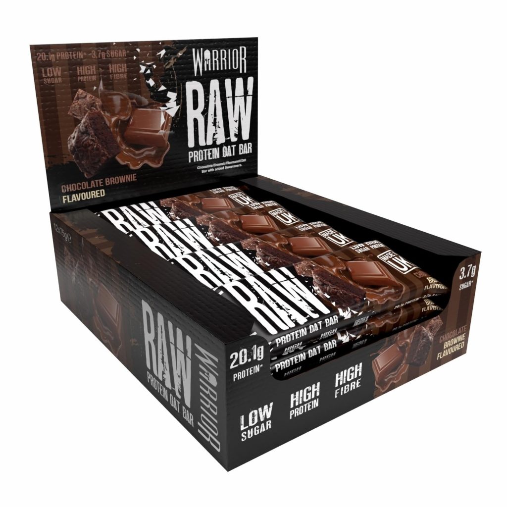 Warrior Raw Protein Riegel Flapjack 12 x 75 g (Schoko-Brownie) – Zuckerarmer, ballaststoffreicher Mahlzeitenersatz & Frühstücks-Hafer-Snack für Energie, muskelaturaufbau & Sättigung10.45€