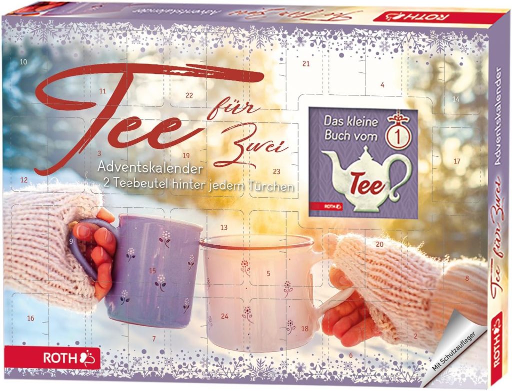 👑 ROTH Bio-Tee Adventskalender für Zwei 2025 – 24 x 2 Bio-Teebeutel in aromatischen Sorten mit Buch – nicht nur für Paare