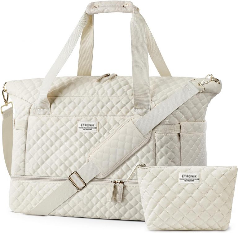 ETRONIK Sporttasche Reisetasche Damen, Weekender mit Schuhfach & Nassfach, Sport Travel Bag Weekender Damen für Reisen Gym Yoga, Handgepäck Tasche für Flugzeug, Bestickt Beige, Mittel10.99€ ➡️ https://www.amazon.de/dp/B0BV67X6K8/?tag=preisfehlerheute-21