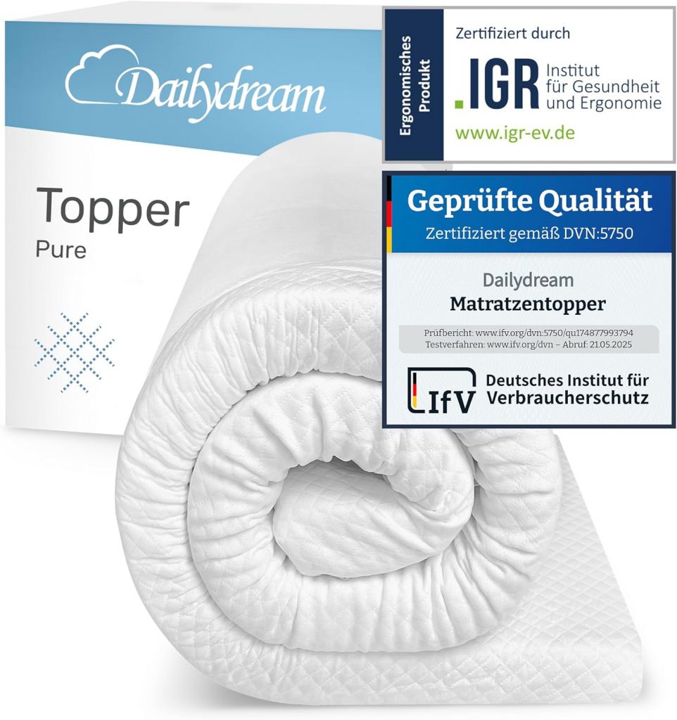 🤴 Dailydream Matratzen Topper 140x200cm | Memory Foam | 5cm hoch | Edition Pure, Model M | Zertifiziert & ergonomisch für unbequeme Matratze, Boxspringbett & Gästebett | Mattress Topper 140×20097,45€ statt 139,94€ – 31,0 🔥🚚 Verkauft von nivion GmbH und Versand durch Amazon15,703 Bewertungen: 4.5 / 5.0 ⭐️⭐️⭐️⭐️⭐️🛒 zu Amazon https://www.amazon.de/dp/B01F5KNO20/?th=1&tag=preisfehlerheute-21#038;psc=1&tag=preisfehlerheute-21