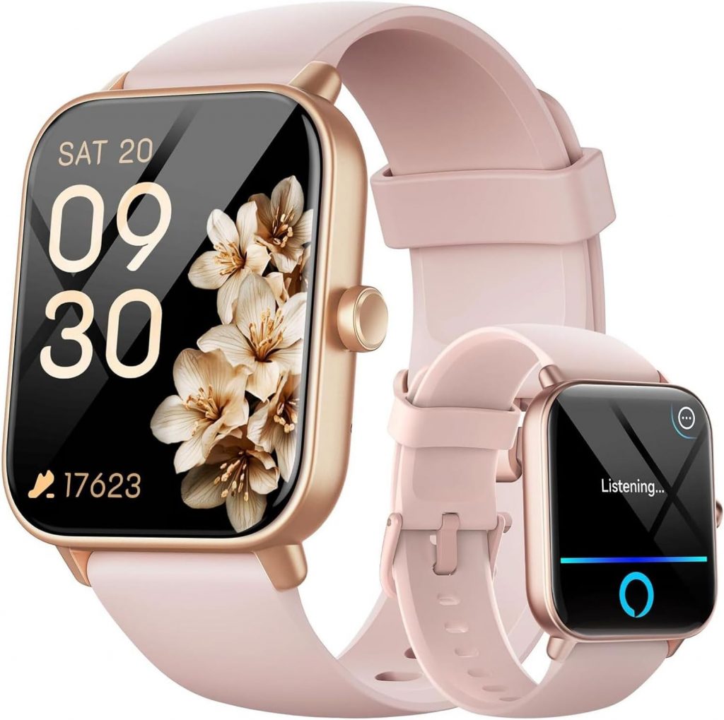 Smartwatch Damen mit Telefonfunktion, 1,8" HD Smart Watch Fitness Tracker mit Herzfrequenz/SpO2/Stress/Schlafmonitor/Alexa, Fitnessuhr mit 120+ Sportmodi, IP68 Wasserdicht Sportuhr f&uuml;r Android iOS