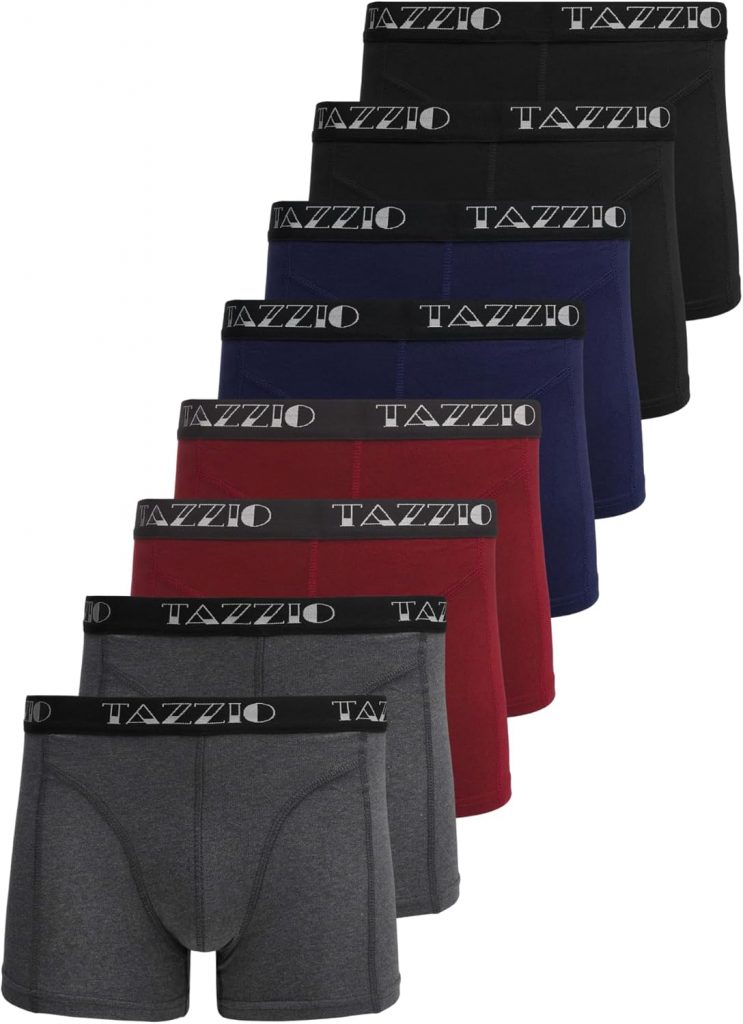 Tazzio Herren Boxershorts BS1000 – 8er Pack Basic Unterhosen Baumwolle – Bequeme Retroshorts mit Komfortbund Atmungsaktive Männer Unterwäsche in Mix – Größe XL