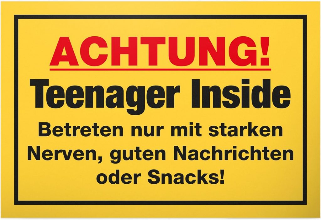 DankeDir! Teenager &ndash; Kunststoff Schild 30 x 20 cm &ndash; Geschenkidee Teenie Spruch Zimmer T&uuml;rschild Jungen & M&auml;dchen Jugendzimmer &ndash; Dekoration Deko Geschenk Idee Jugendliche T&uuml;r Deko Geburtstag