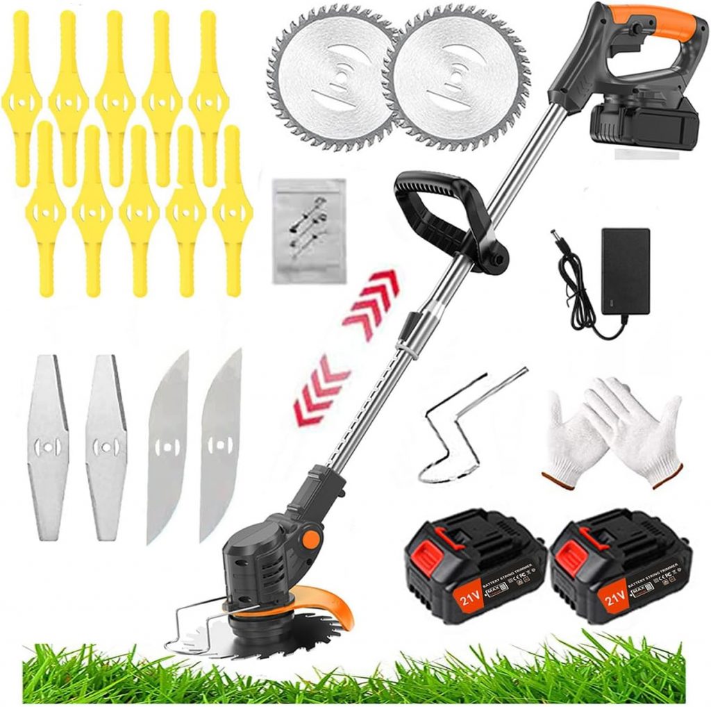 Rasentrimmer mit Akku Rasenkantenschneider Akku Rasentrimmer mit Akku 24V Akku Freischneider & Akku Trimmer 90° drehbarer für Rasenschneiden Rasenpflege Auffahrt und Garten12.99€