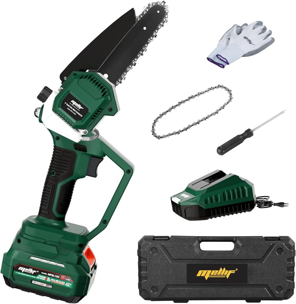 Mellif Akku Kettensäge für Makita Akku 18V, Mini Kettensäge 6 Zoll mit Akku 4.0Ah, Brushless Motor, Automatischer…