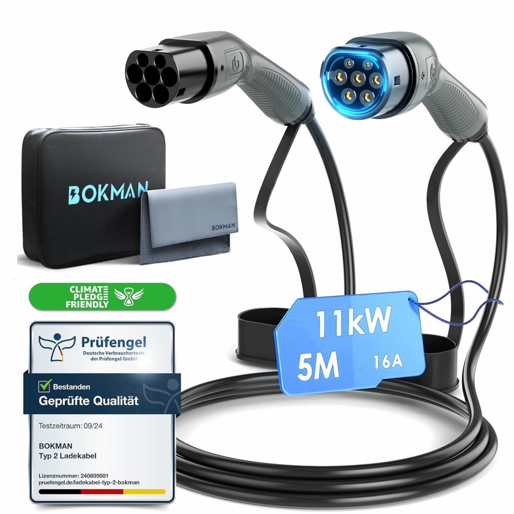 👑 bokman Typ 2 Ladekabel, Modus 3 / 16A / 11 kW / 3-Phasig / 5 Meter, Typ 2 auf Typ 2 EV Ladekabel für Elektroauto mit Tragetasche und Mikrofasertuch67,98€ statt 79,98€ – 16,0 🔥🚚 Verkauft von POGIATZIS SHOPPING LTD und Versand durch Amazon912 Bewertungen: 4.7 / 5.0 ⭐️⭐️⭐️⭐️⭐️🛒 zu Amazon https://www.amazon.de/dp/B0CKSPYNT5/?th=1&tag=preisfehlerheute-21#038;psc=1&tag=preisfehlerheute-21
