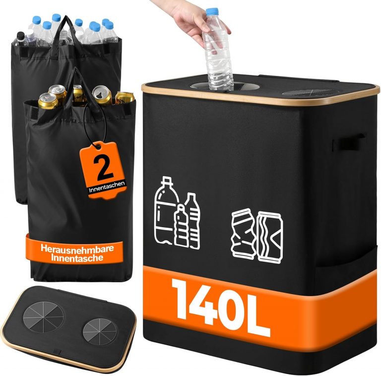 Ostyel Pfandflaschen Sammelbehälter - Upgraded 140L Pfandflaschen Behälter 2 Fächer,Groß Leergut Sammelbehälter mit Seitentasche,Pfandsammler Zusammenklappbar Abnehmbar zum Reinigen18,99€ statt 28,38€➡️ https://www.amazon.de/dp/B0F2N1M7PK/?tag=preisfehlerheute-21