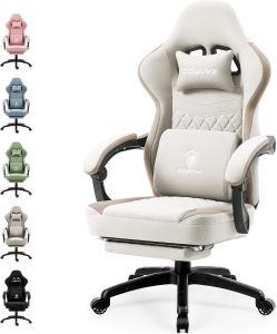 Dowinx Gaming Stuhl Stoff, Massage Gaming Sessel mit Fu&szlig;st&uuml;tze, Ergonomischer PC Stuhl Gamer Stuhl B&uuml;rostuhl 150 kg belastbarkeit, Beige135,99&euro; statt 159,99&euro;➡️ https://www.amazon.de/dp/B0CT5S2BY7/?tag=preisfehlerheute-21