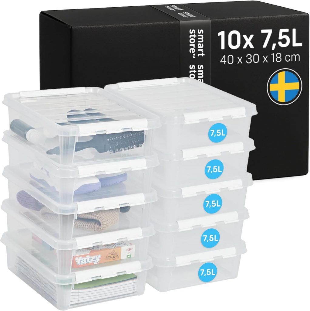 SmartStore – 10x Aufbewahrungsbox mit Deckel Classic 7,5L (40x30x11cm) | Stapelbare Box mit Deckel | Lebensmittelechte Kunststoffbox | Plastikbox mit Deckel & verstärkten Ecken | 10 Jahre Garantie57,01€ statt 69,88€➡️ https://www.amazon.de/dp/B08HZBXNFJ/?tag=preisfehlerheute-21