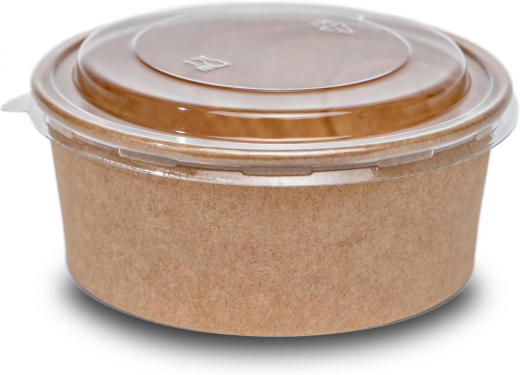 Commerline 1300ml Bio Salatschale Salatschalen 150 Stk. Salat Schale Schalen Bowl Einweg mit Deckel Kartonschale Salatbox Kraft Einwegschalen (Bio_salatschale_1300ml, 150 Stück)43,99€