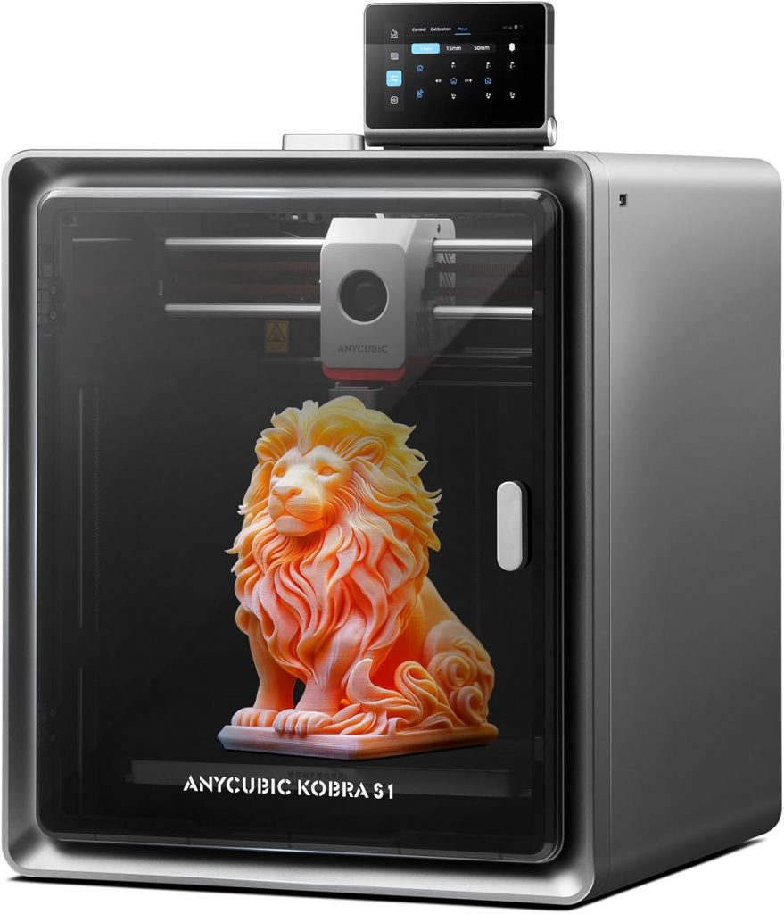 👑 Anycubic Kobra S1 3D-Drucker, 600 mm/s Hochgeschwindigkeit, Schnell Abnehmbares 320 °C Hotend, Optionaler Mehrfarbendruck über ACE Pro, Druckgröße 250 x 250 x 250 mm