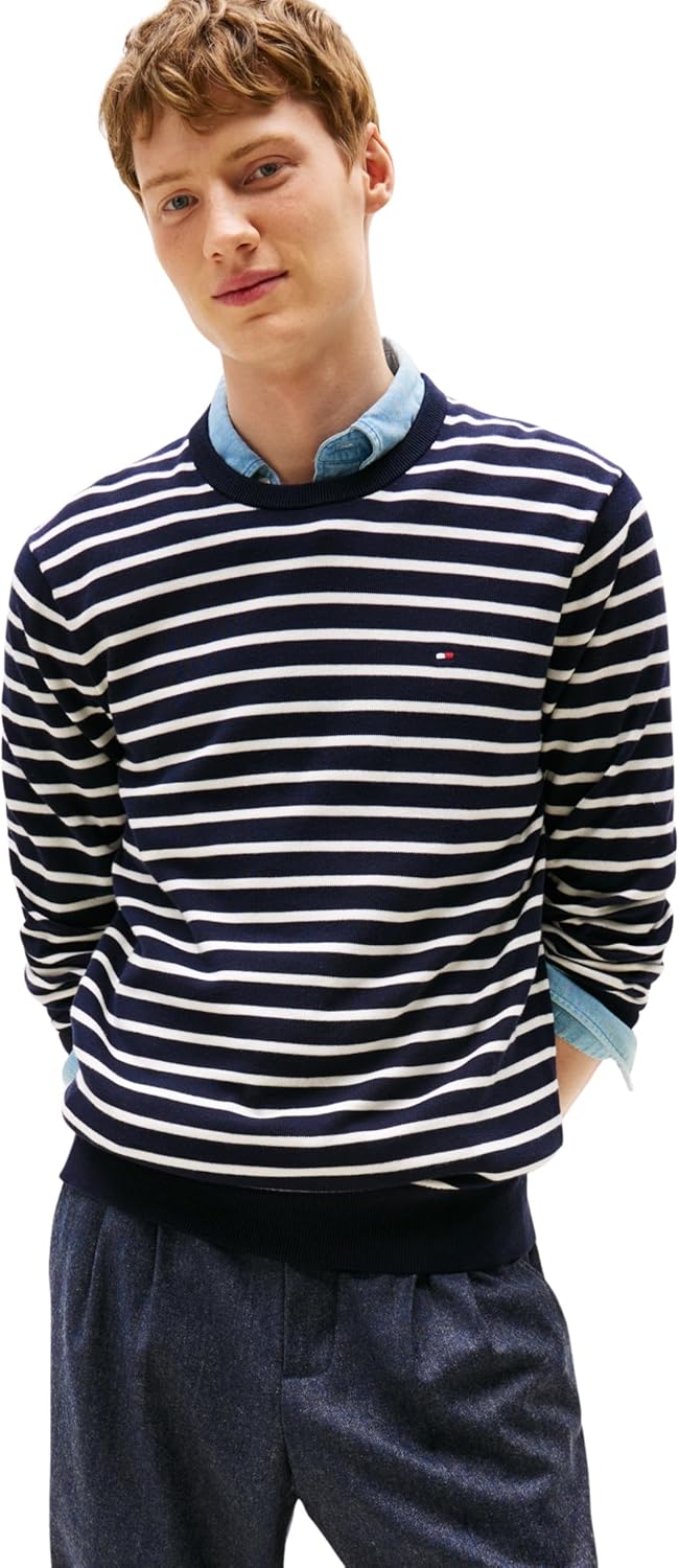 Tommy Hilfiger Herren Pullover Essential Cotton mit Rundhalsausschnitt, Mehrfarbig (Desert Sky/Ivory), XXL53,94€ statt 99,90€➡️ https://www.amazon.de/dp/B0DSY71JVR/?tag=preisfehlerheute-21