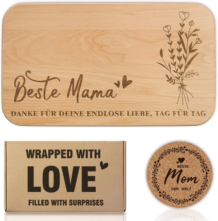 Muttertagsgeschenk für Mama, Personalisiert Graviertes Frühstücksbrett aus Holz mit Untersetzer, Küchengeschenkeset für Mama, Geburtstagsgeschenk Weihnachts Muttertagsgeschenke Beste Mama6,99€ statt 9,99€➡️ https://www.amazon.de/dp/B0DSRK8CZC/?tag=preisfehlerheute-21