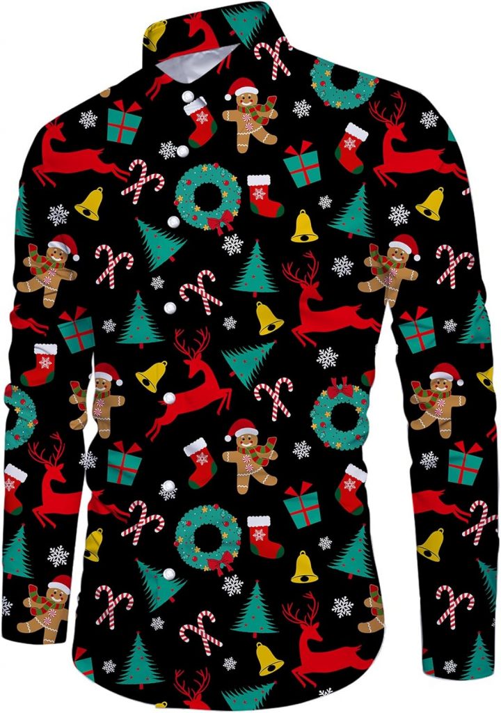 ALISISTER Herren Weihnachtshemd Langarm Xmas Hemd 3D Lebkuchenmann Druckt Button Bluse Hässliche Christmas Shirt Autumn Winter Urlaub Party Hemden L19,99€ statt 32,99€➡️ https://www.amazon.de/dp/B0DCV9VTLG/?tag=preisfehlerheute-21